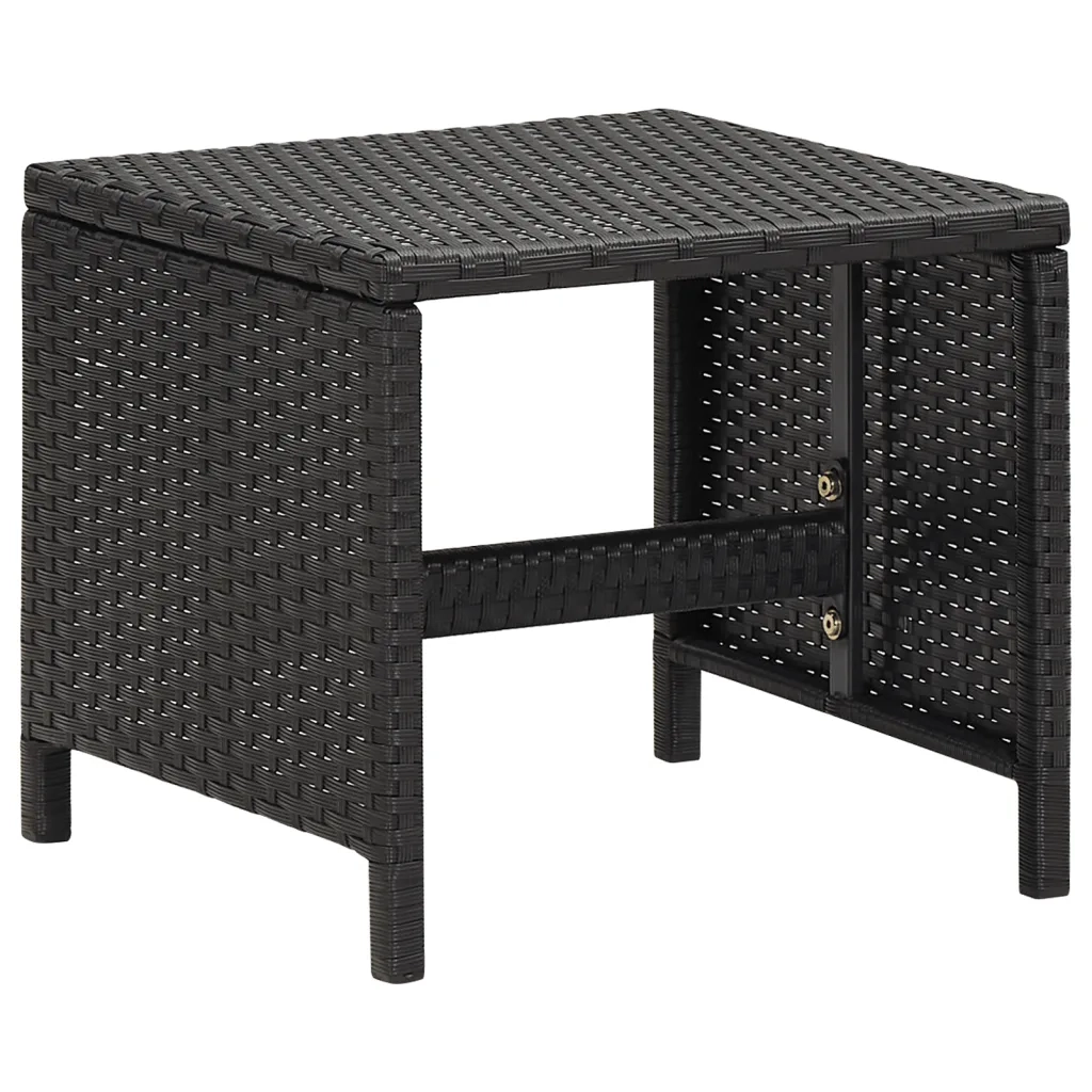 Sgabelli da Giardino 4 pz con Cuscini in Polyrattan Nero CFW5621854