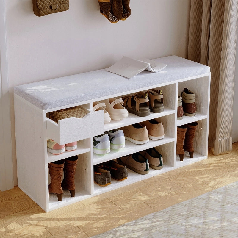 ARMADIETTO PER SCARPE CON SEDUTA LOFT BIANCO PANCA INGRESSO MODERNO 100 CM