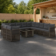 Set Divano da Giardino 12 pz Grigio polyrattan 3436496
