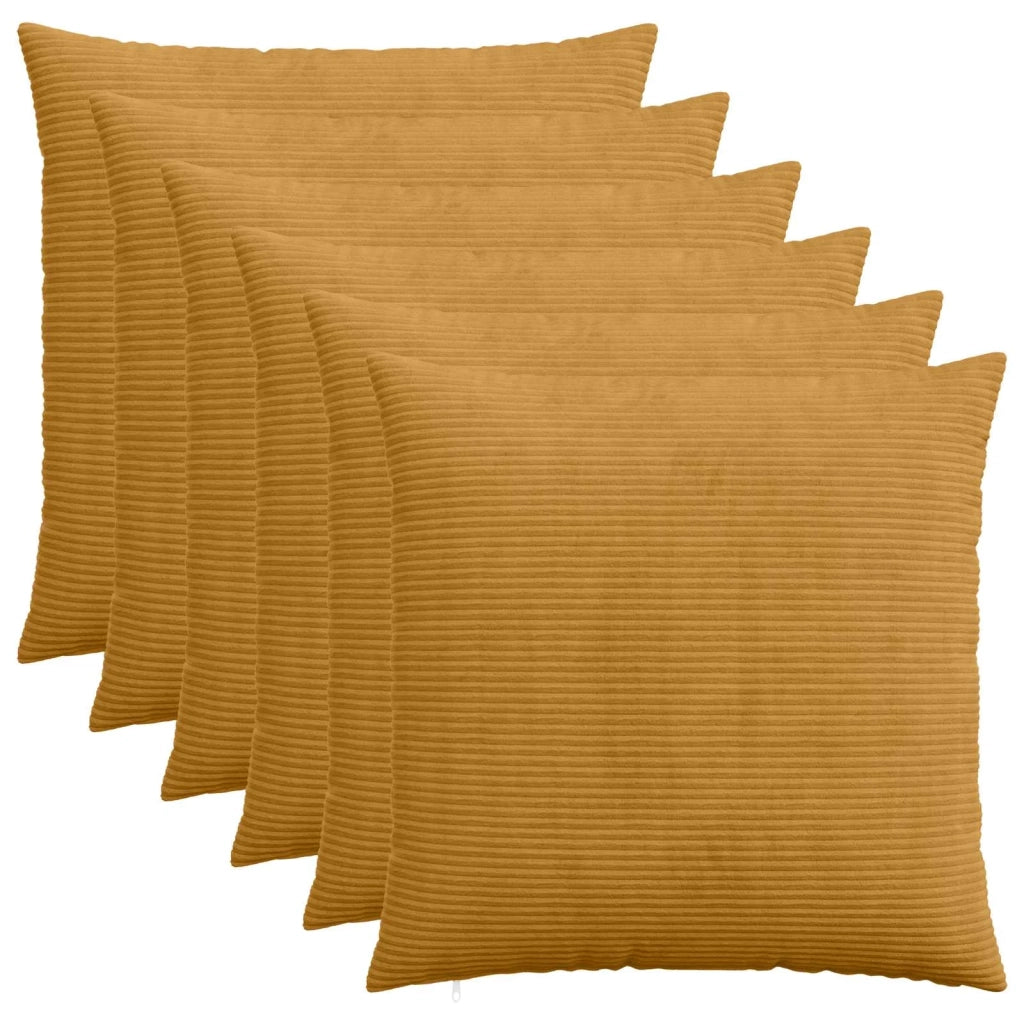 Federa 6 pcs HEERLEN Giallo 60 x 60 cm corduroy 912624
