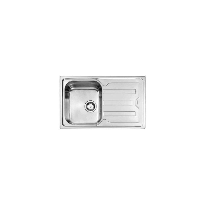 CM 010041.S1.01.2018 Cristal Lavello da Incasso 1 Vasca con Gocciolatoio a Destra Acciaio Inox Satinato (82x51x21 cm) colore Inox Satinato