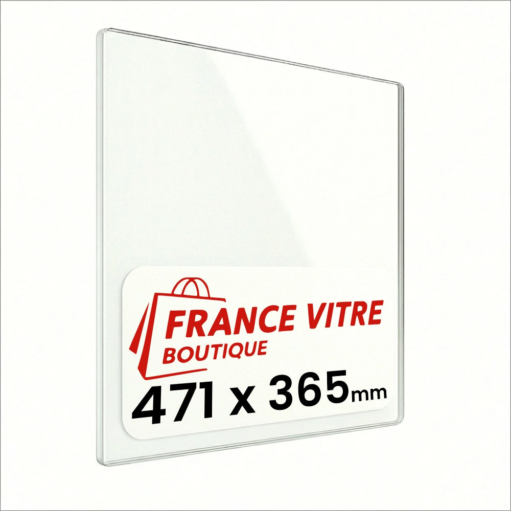 471 x 365 x 4 mm - Vetro per stufa a legna - vetro camino di ricambio - vetro per caminetto resistente al fuoco - France Vitre