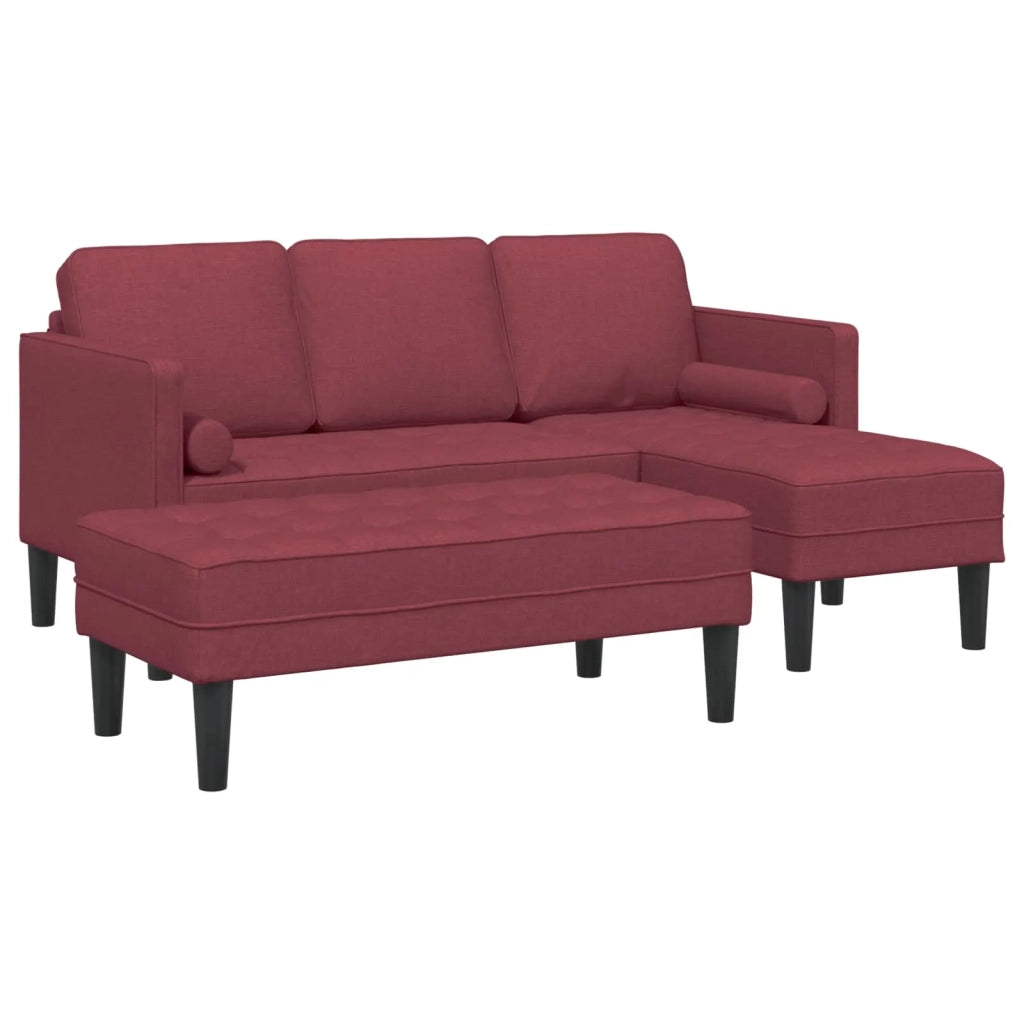 Set di divani 2 pz Rosso Vino Poliestere 3329255