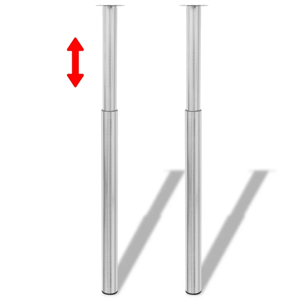 Set di 4 gambe telescopiche regolabili per tavolo (710 x 1100 mm) robuste dal design contemporaneo in acciaio inox 02_0055079