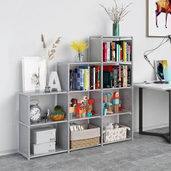 Scaffale a muro, stile moderno - cassetti, ripiani, libreria 125 x 30 x 124 cm