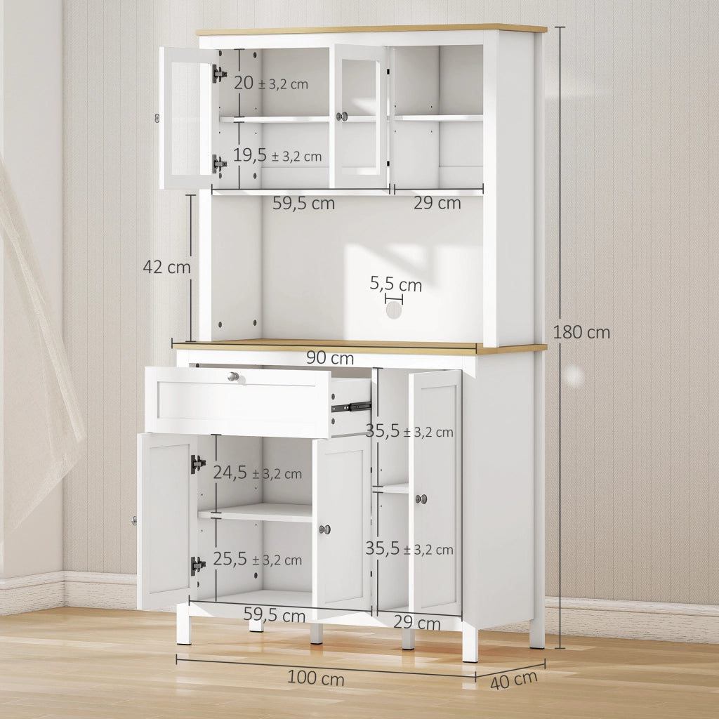Armadio da Cucina con 5 Ante e Ripiani Regolabili ¨C Minimal ¨C Bianco 100x40x180