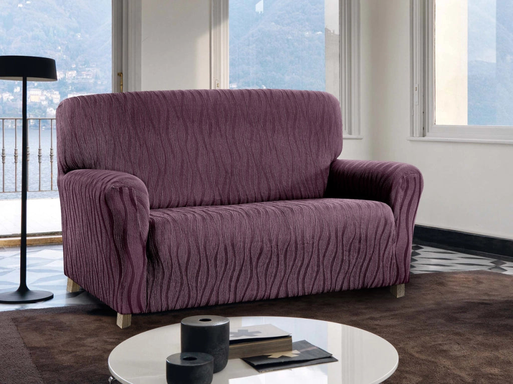 Copridivano Sofà Poltrona Elasticizzato Protezione Macchie Modello Wonderful - 4 Posti - Lilla