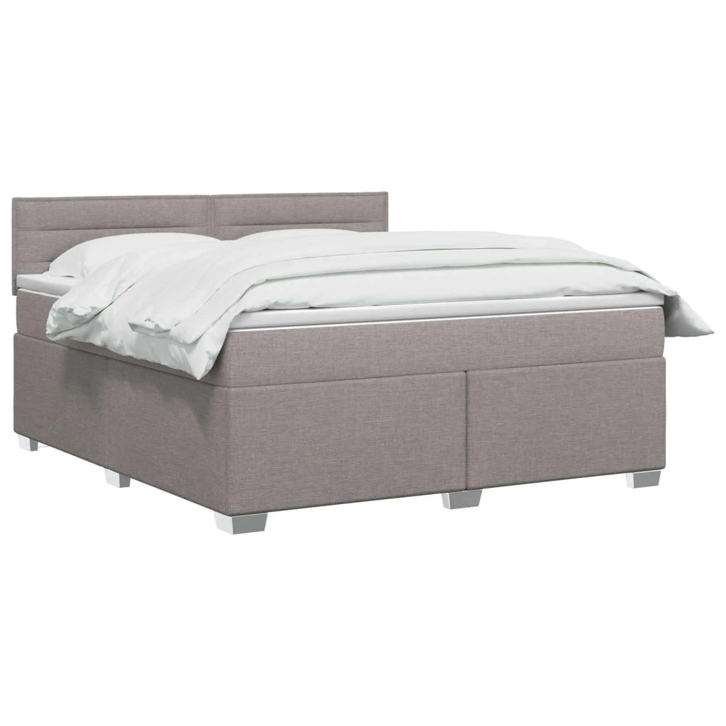 Letto box spring con materasso Tortora 140 x 190 cm Tessuto 3450471