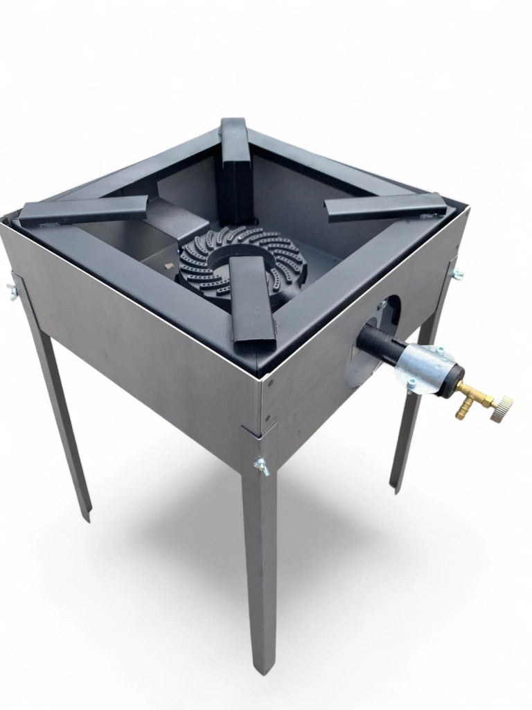 Supporto in Ferro per Fornellone a Gas, 41x41x63,5 cm H, Struttura con Gambe in Ferro CON fornellone