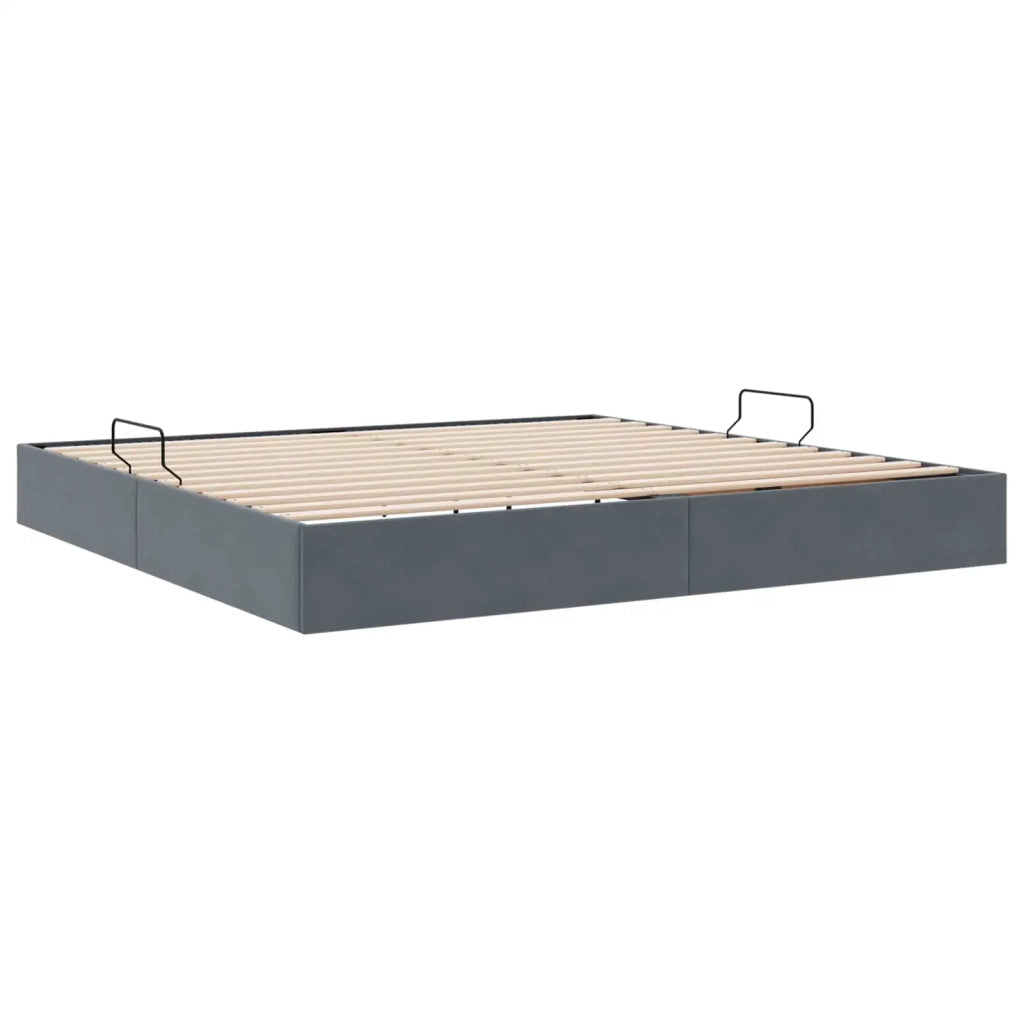 Letto ottomano Grigio Scuro 200 x 200 cm Velluto 3442905