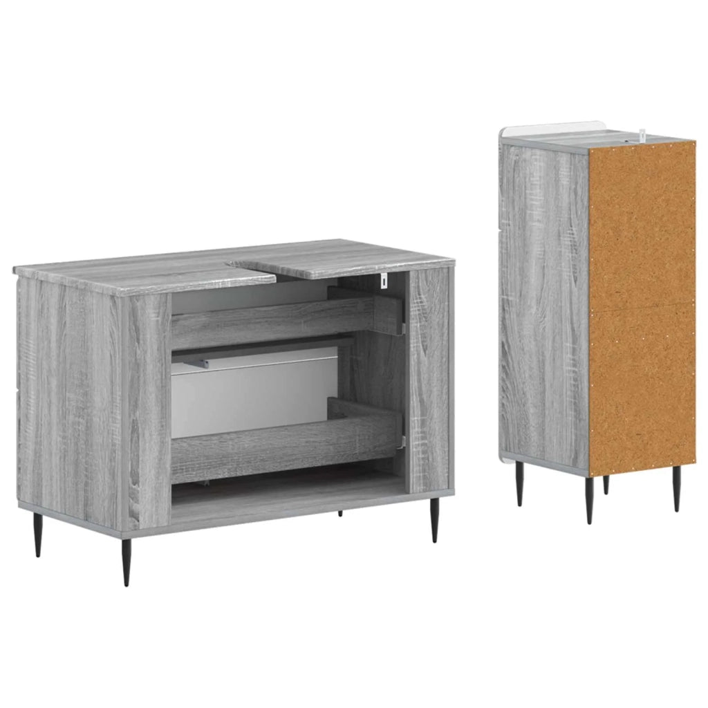 Set di Armadi da Bagno da 2 Pezzi ZWOLLE Sonoma grigio 3417681