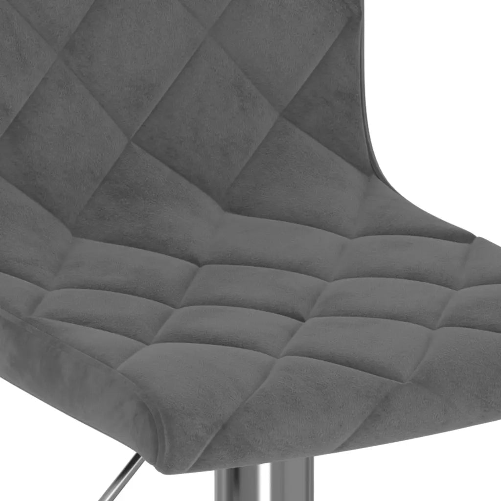 Sedie da Bar 2 pz Grigio Scuro in Velluto 333688