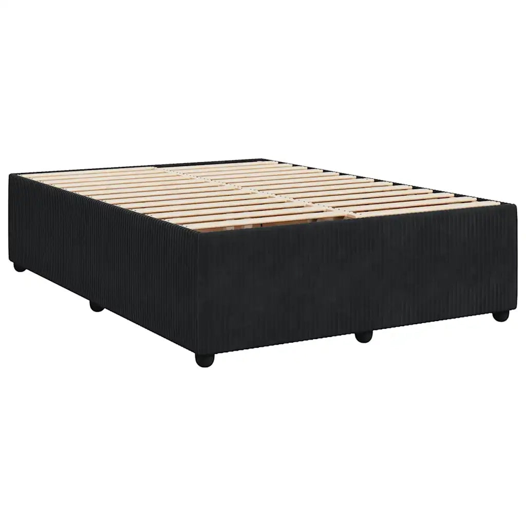 Giroletto a Molle con Materasso Nero 140x190 cm in Velluto 3294636