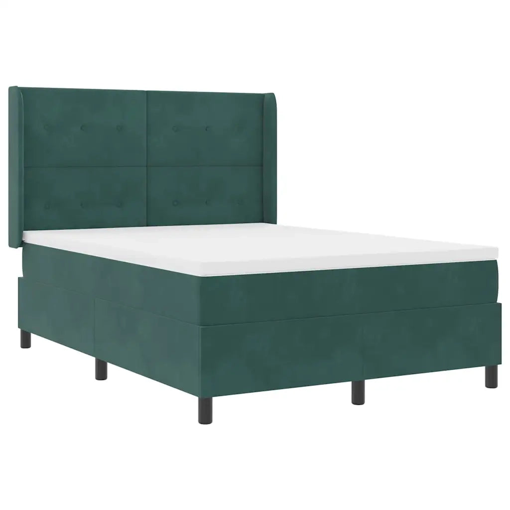 Letto a molle con strisce LED Verde 140 x 190 cm Velluto 3343865