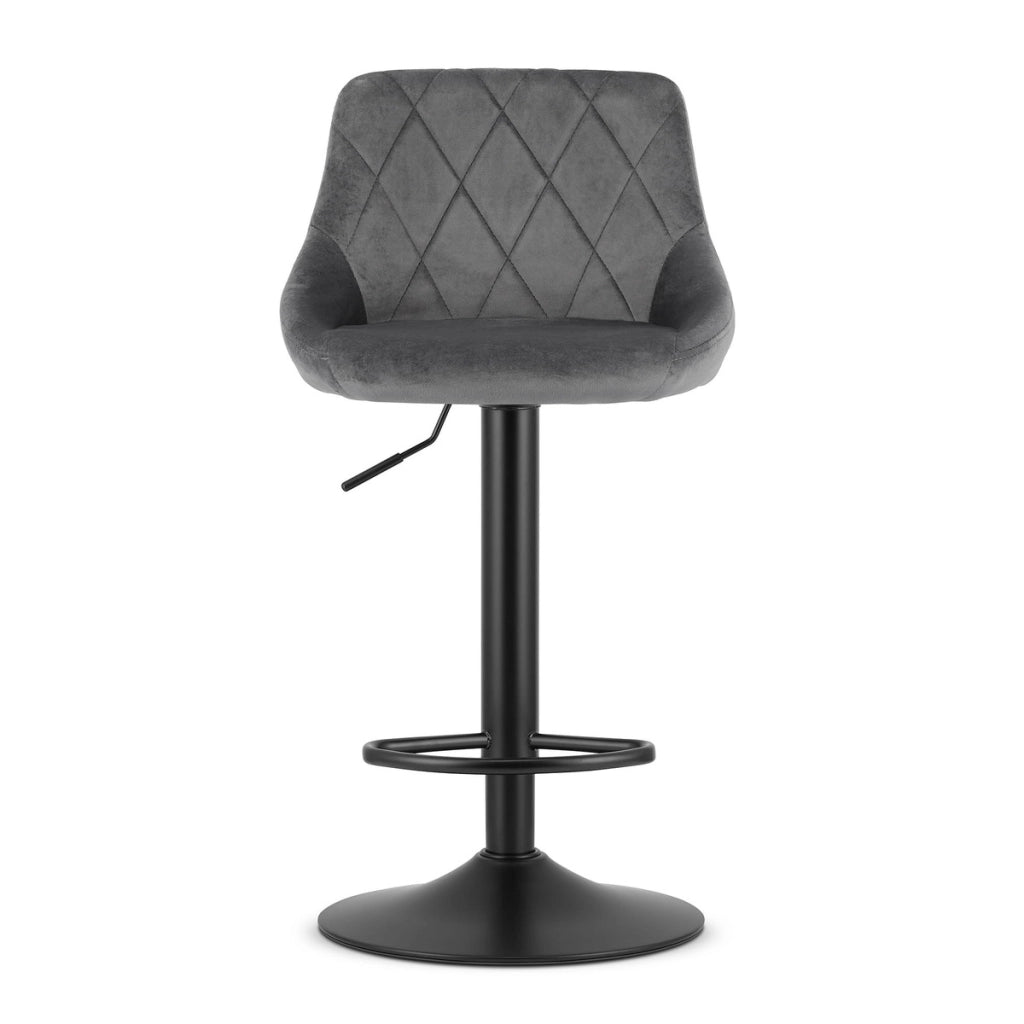 Set di 2 sgabelli da bar Kast in velluto grigio e metallo