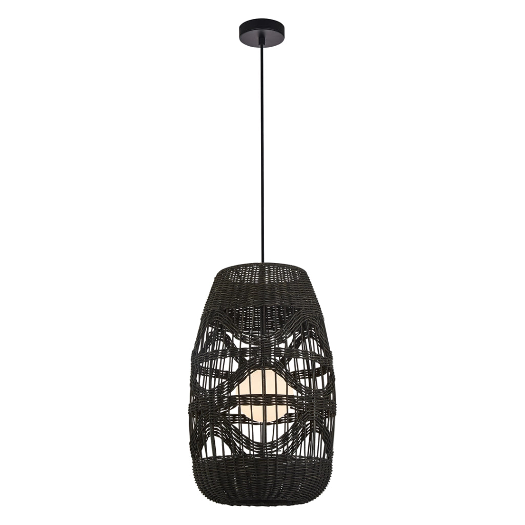 Lampada a sospensione boho Arona nera G9 Ø25 Milagro