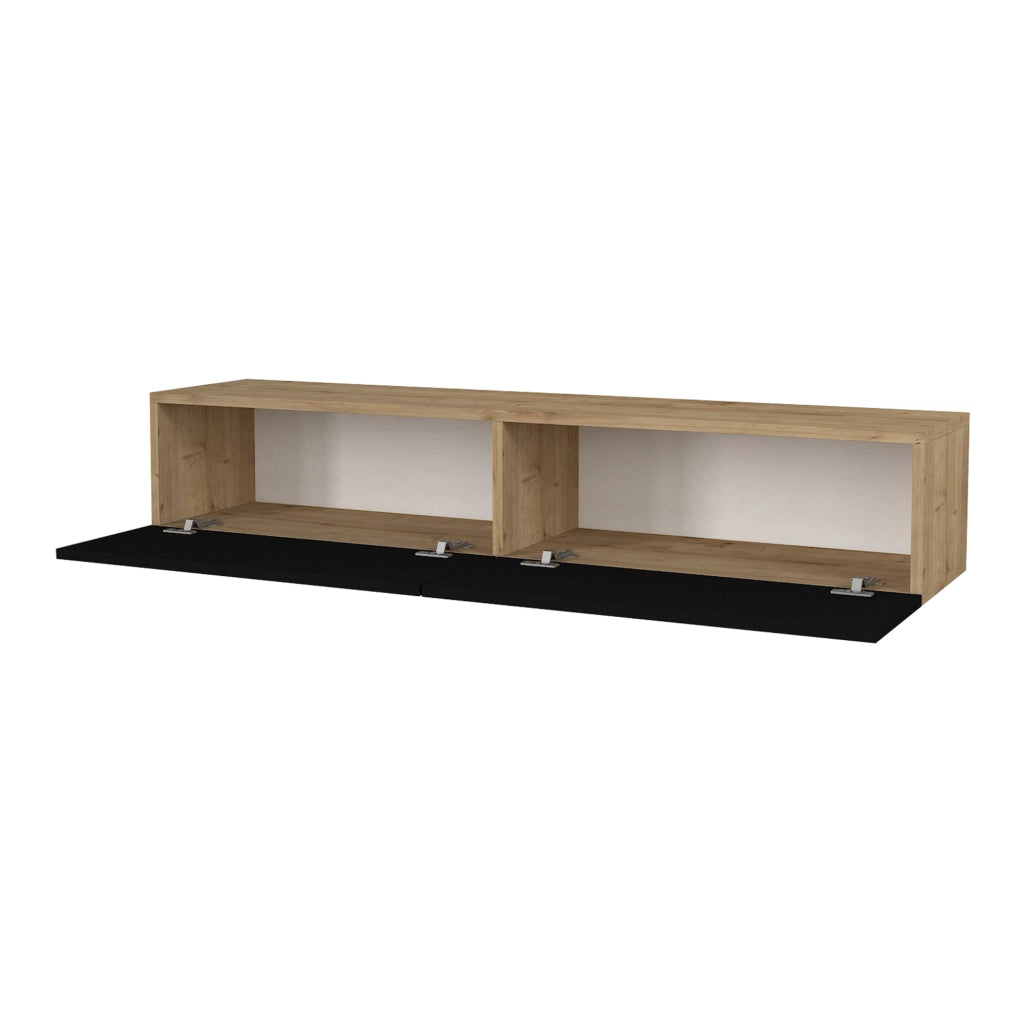Toivakka Mobile TV da Parete Effetto Rovere / Nero 135x31x25 cm [en.casa]
