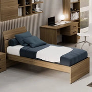 Letto singolo per camera colore Noce Naturale cm 200x85xH 98