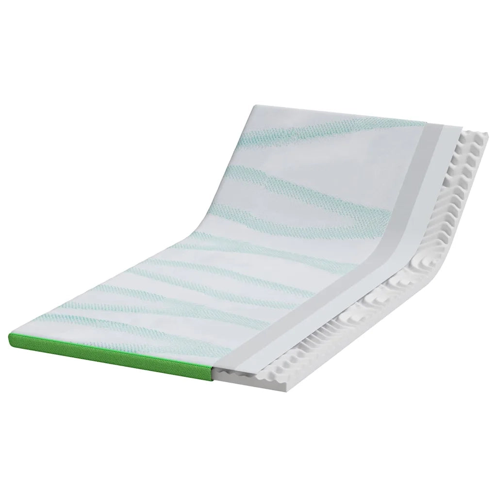 Topper per materasso Bianco e Verde 90 x 200 cm 4106157