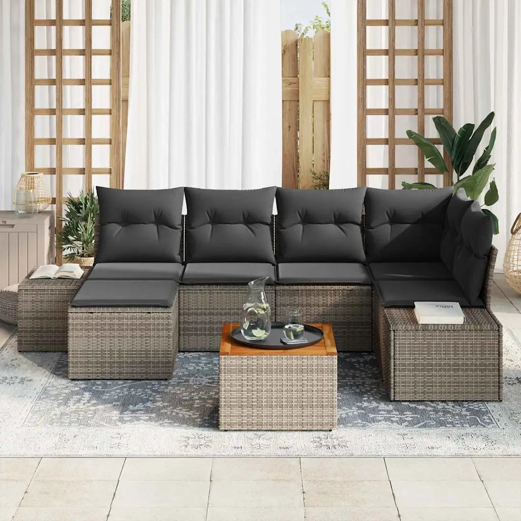 Set Divano da Giardino 7 pcs Grigio