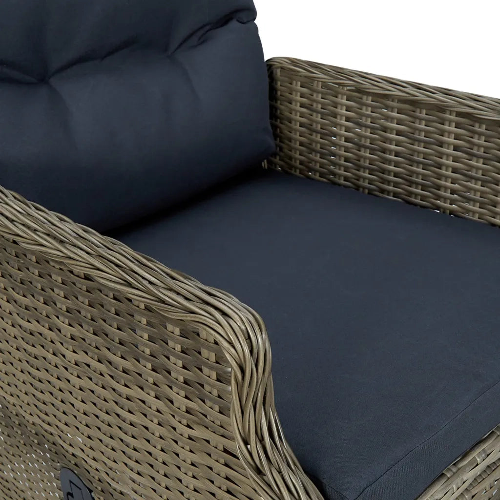 Set da Pranzo da Giardino 9 pz con Cuscini in Polyrattan Marrone 3060161