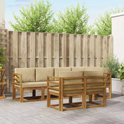 Set di divani da esterno con cuscino 7 pcs Naturale e Beige 3366521