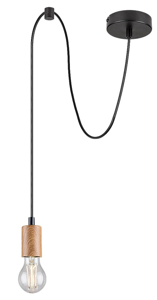 Lampada a sospensione Rabalux Dollien E27 nera opaca