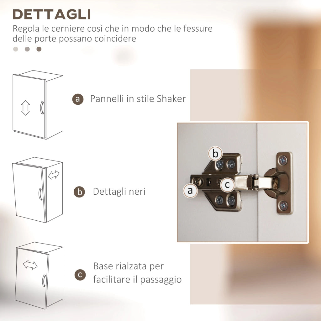 Armadio Dispensa ¨C Zephmum ¨C Bianco e Legno 60x30x170.5 cm