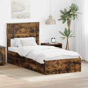 Struttura del letto Rovere fumé 100 x 200 cm Legno multistrato 3410023