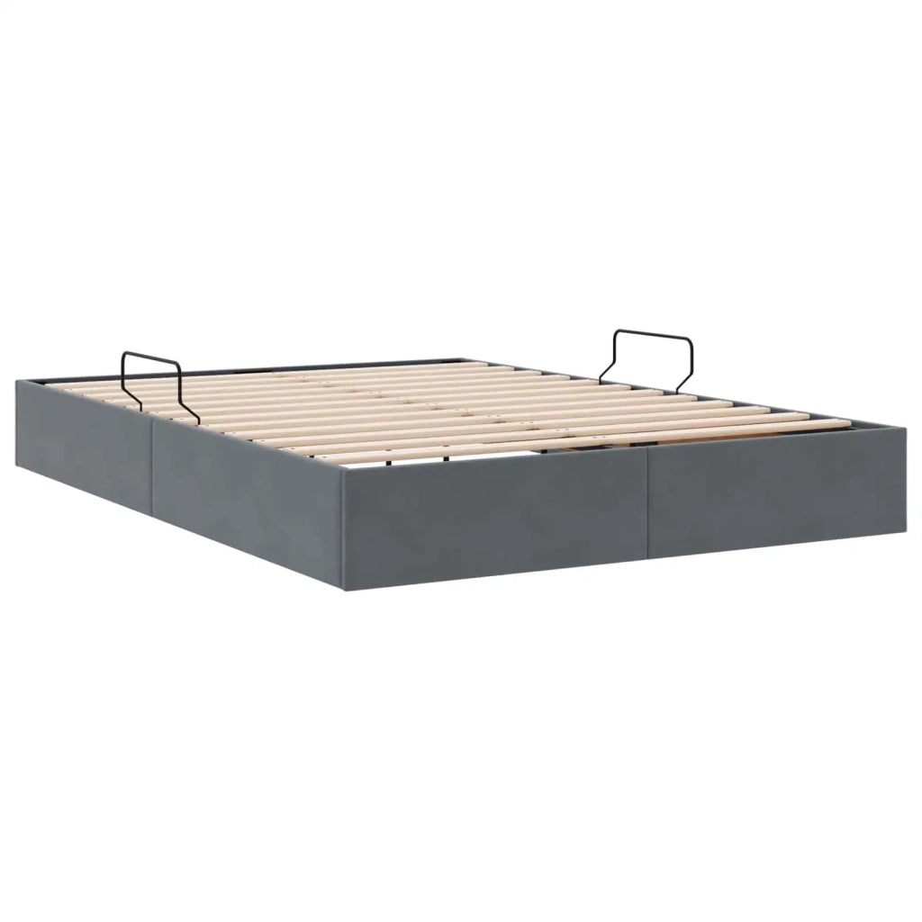 Letto ottomano Grigio Scuro 140 x 190 cm Velluto 3442881