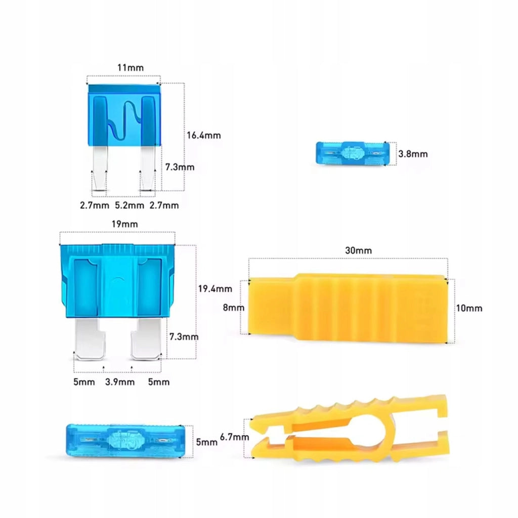 Set Fusibili Auto ProMix 240 – 240 Pezzi MINI e STANDARD 5A-30A | Colori Diversi | Con Organizer e 2 Estrattori