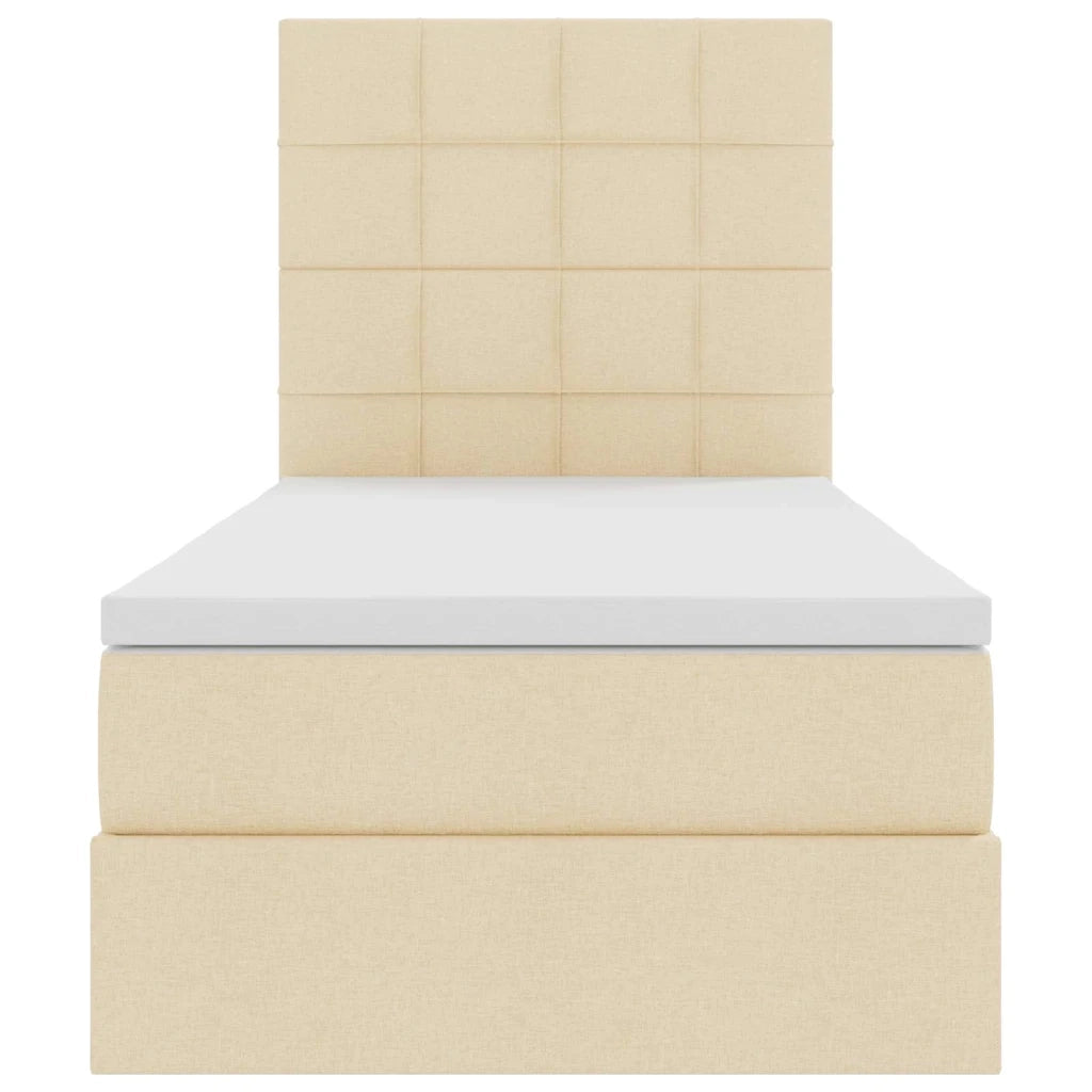 Letto con contenitore e LED Crema 90 x 200 cm Poliestere 3372394