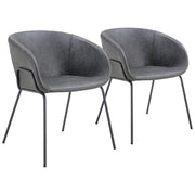 Set di 2 sedie in similpelle grigio scuro ANDRÉ