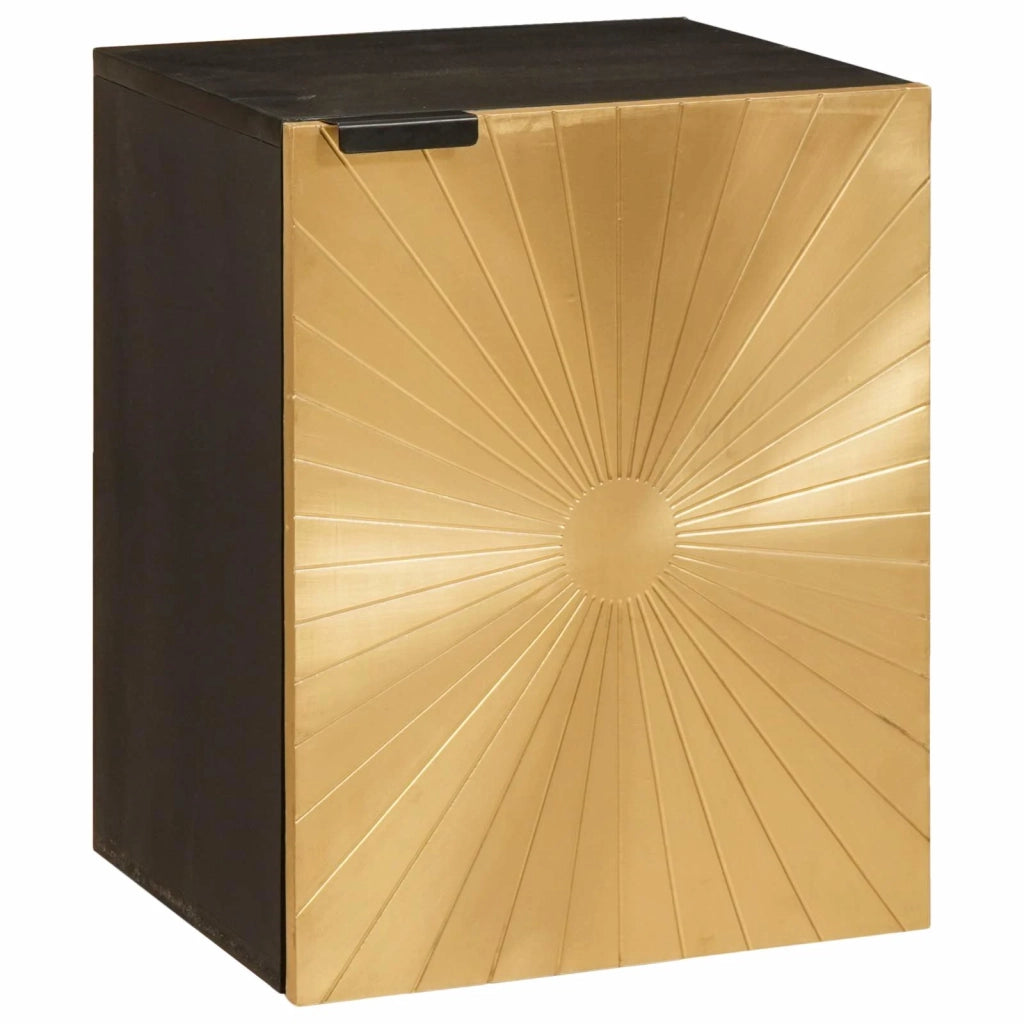 Mobile da Bagno con lo scaffale Nero e Oro 38 x 33 x 48 cm 4017848