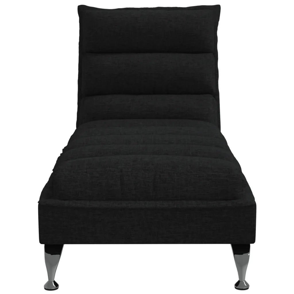 Sdraio con Cuscini Nero in Tessuto 379470