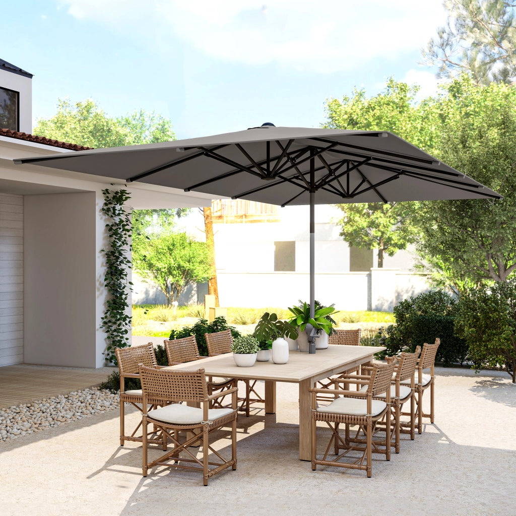 Parasole da giardino esterno rettangolare ¨C Minimal ¨C grigio 451x264 cm