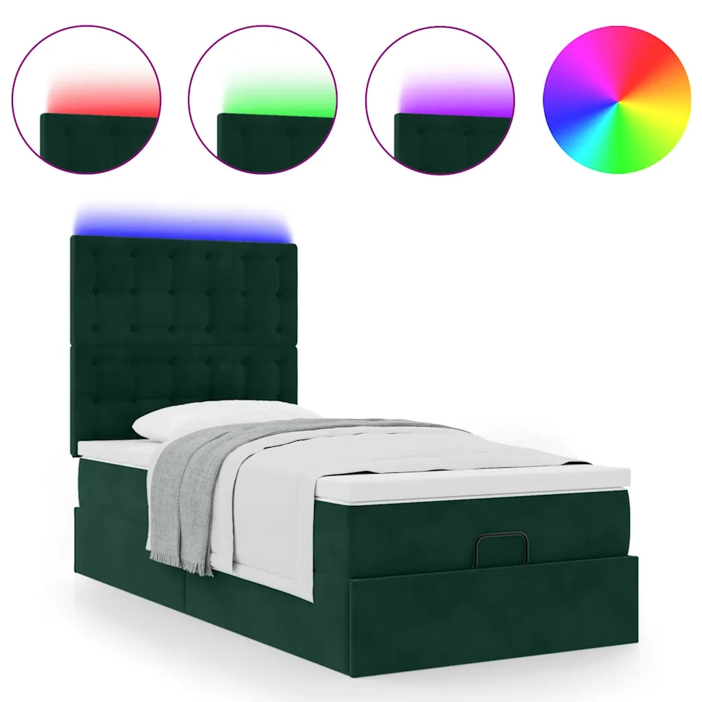 Struttura Letto Pouf con Materassi 80x200 cm Velluto 3314429