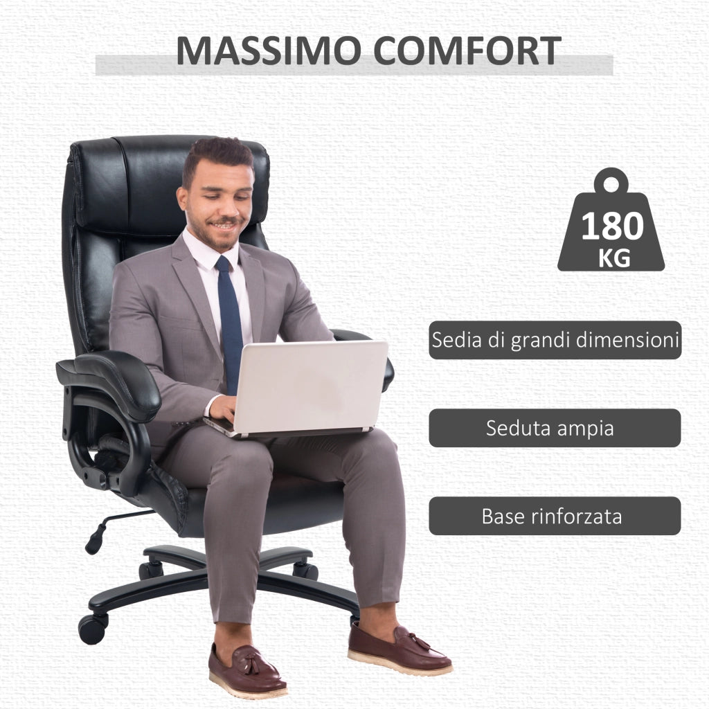 Poltrona da Ufficio Massaggiante e Riscaldata ¨C Xylo ¨C Nera, 2 Punti Massaggio, 8 Programmi