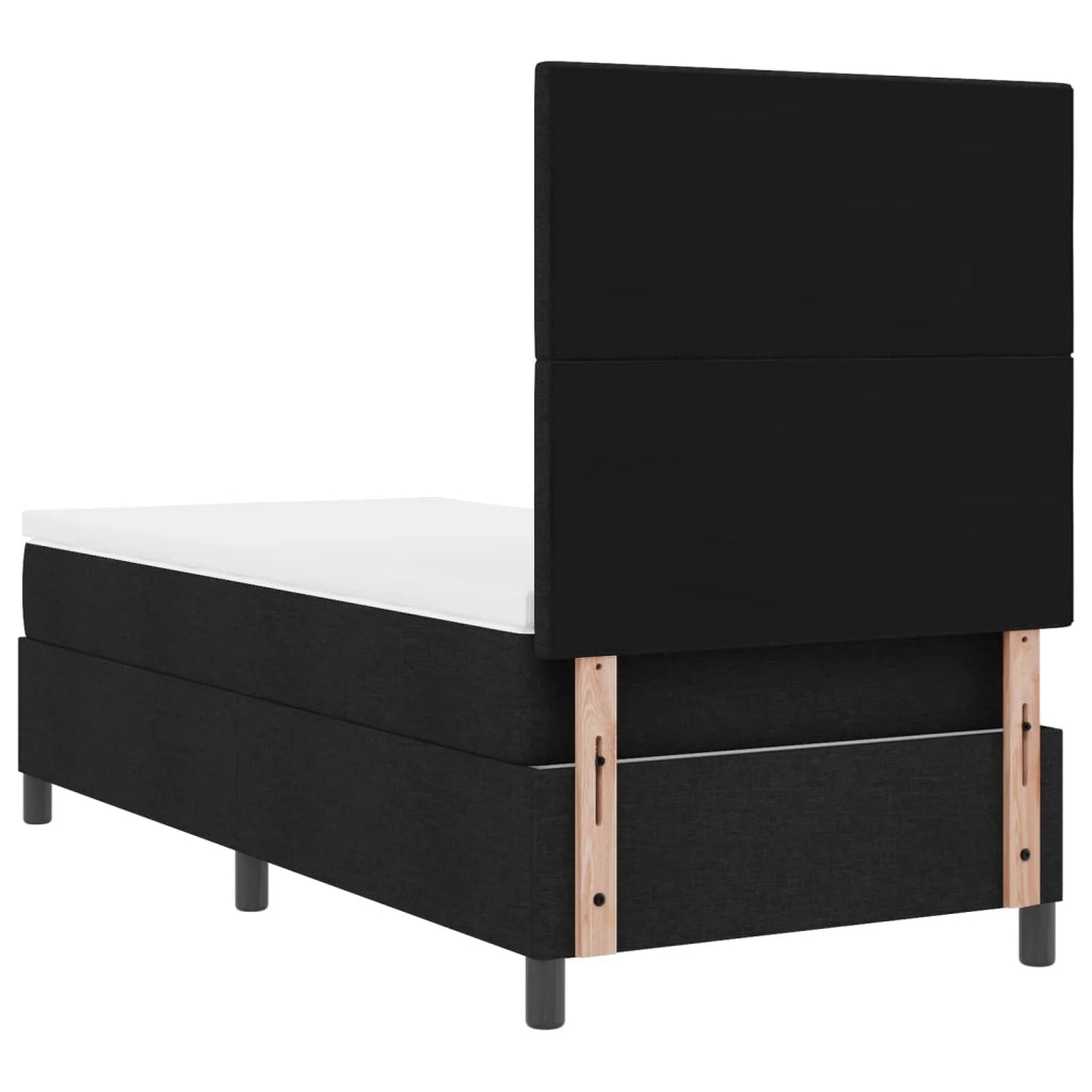 Letto a molle con materasso con led Nero 90 x 190 cm Tessuto