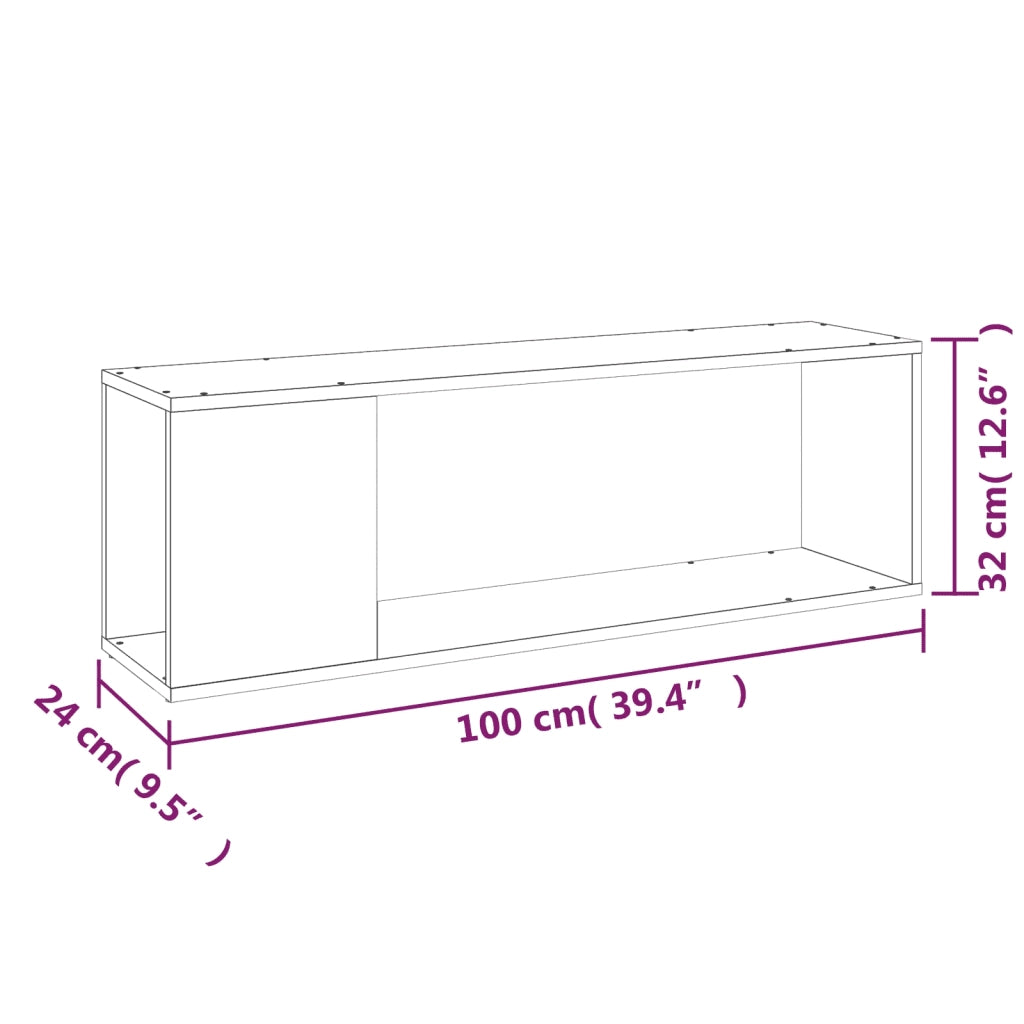 Mobile TV Grigio Sonoma 100x24x32 cm in Legno Multistrato 816036