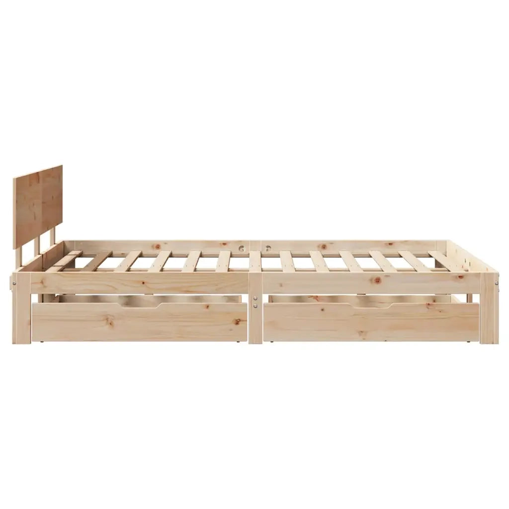 Giroletto con Cassetti 160x200 cm in Legno Massello di Pino