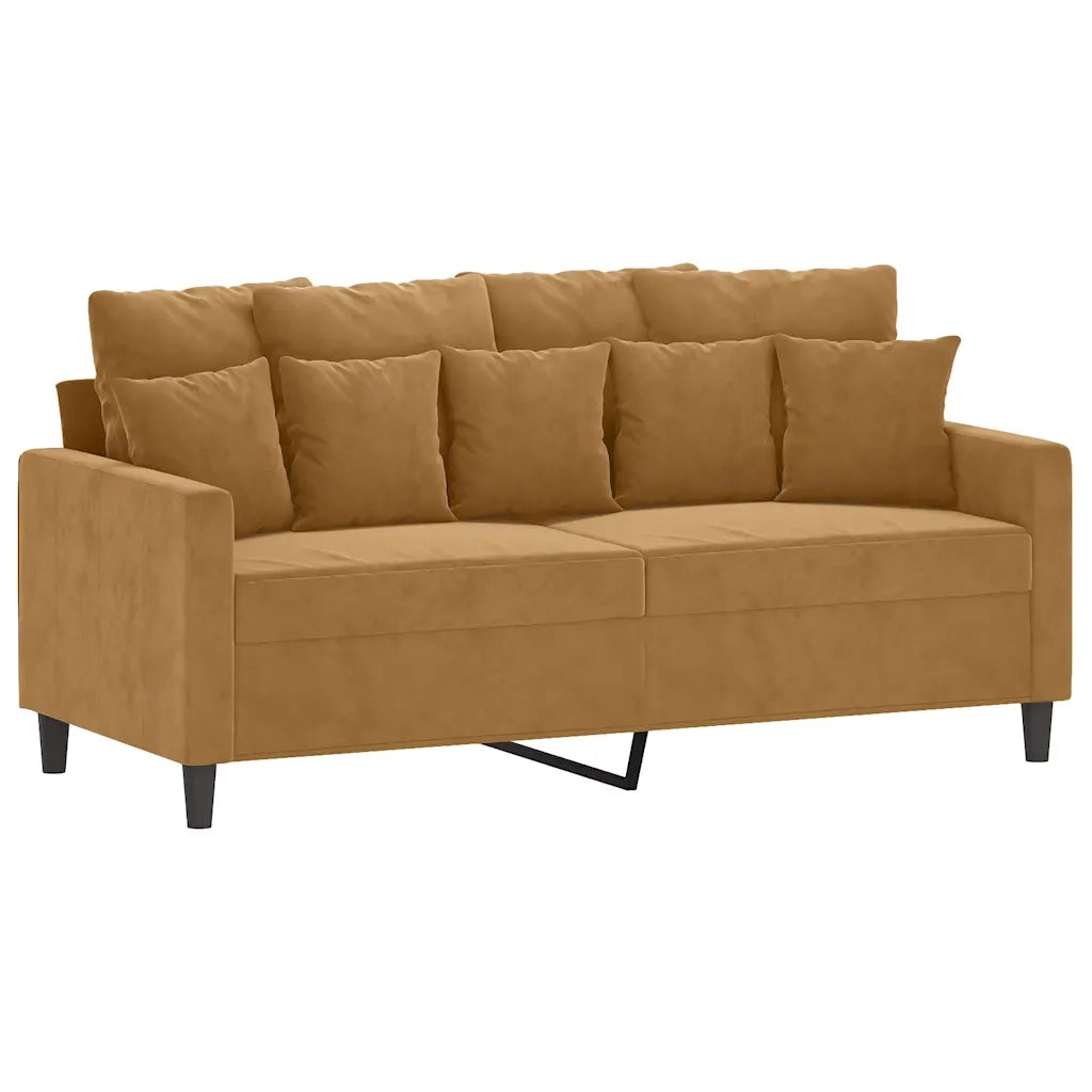 Divano a 2 Posti-Sofa 2 Posti Marrone 140 cm in Velluto 221616