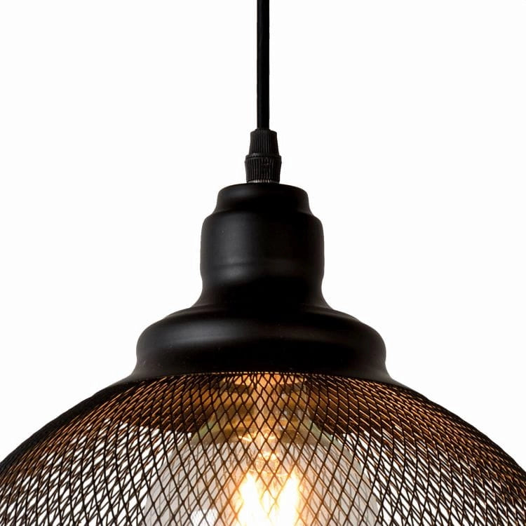 Lampada a sospensione Lucide Mesh Ø28 nera E27 60W