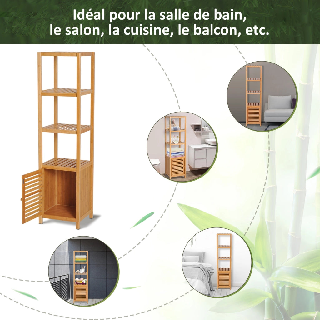 Colonna Rangement Bagno in Bamb¨´ ¨C Minimal ¨C 36x33x140 cm