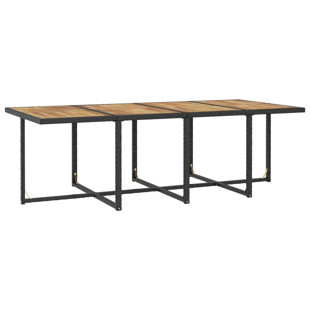 Set da Pranzo da Giardino 13 pz con Cuscini in Polyrattan Nero
