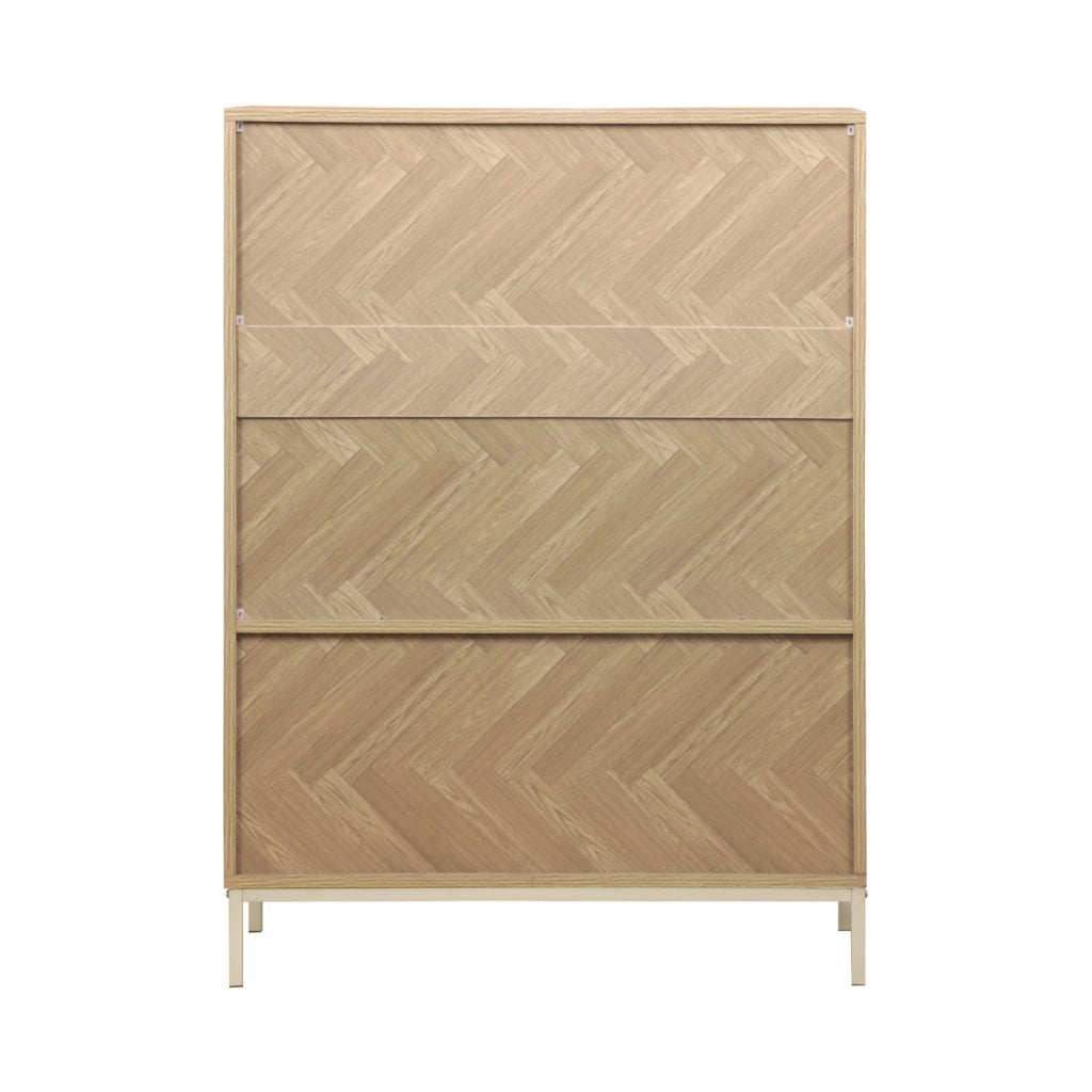 Credenza effetto legno a 2 ante, 80cm, marrone naturale
