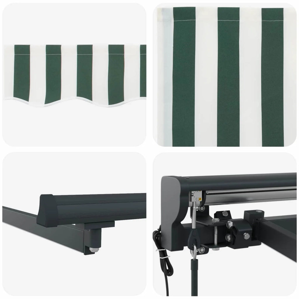 Tettuccio Elettrico Retrattile Verde, Bianco, Antracite 4 × 3 m 3421597