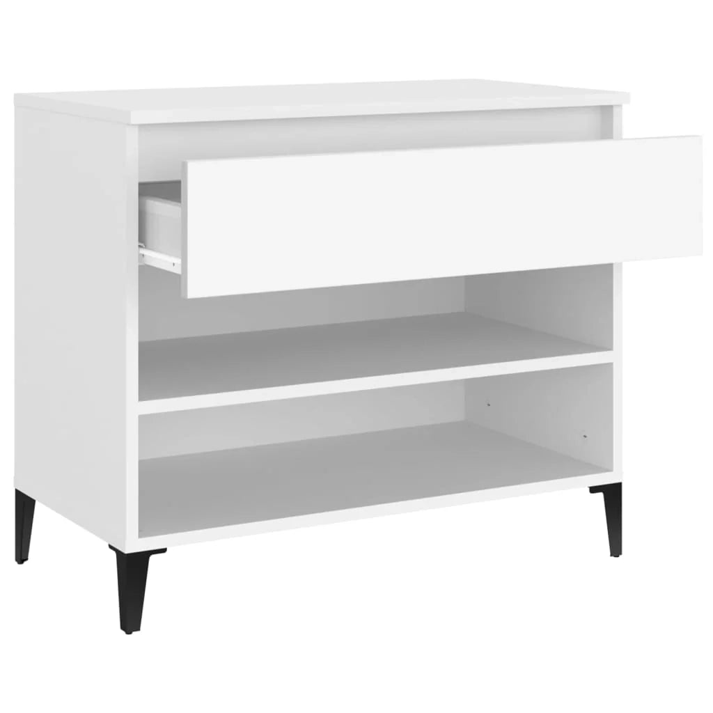 Scarpiera mobile contenitore per scarpe mobile per ingresso/corridoio/soggiorno 70 x 36 x 60 cm legno ingegnerizzato bianco 02_0021495