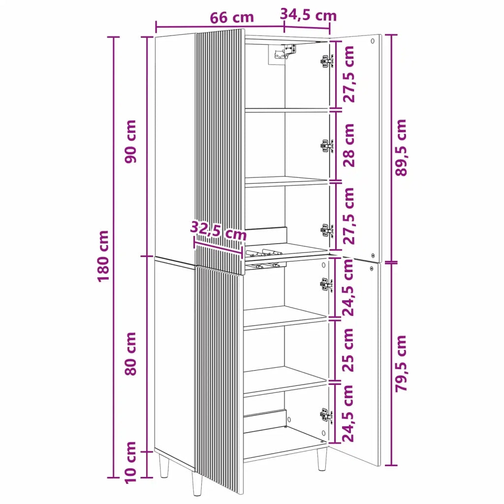 Set di armadi 2 pcs 66 x 34,5 x 90 cm Legno ingegnerizzato 3416544