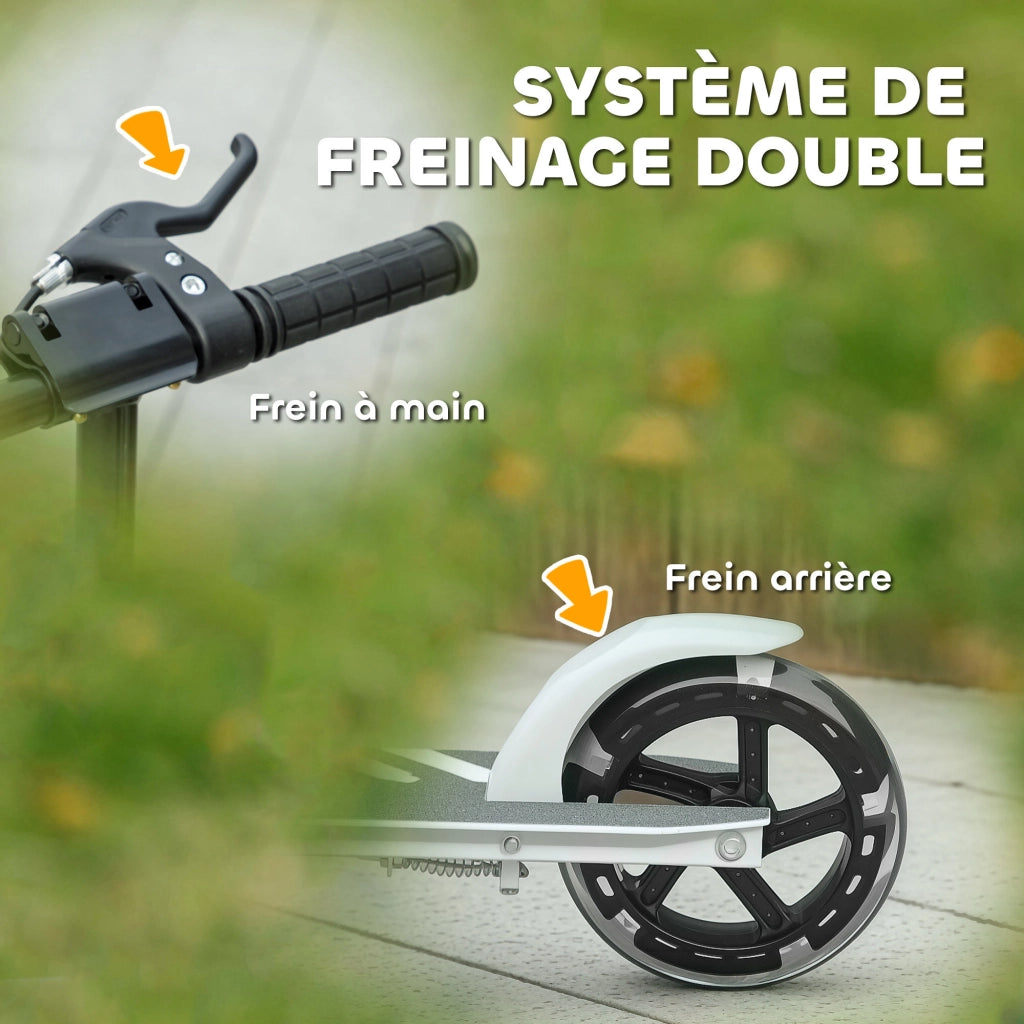 Trotinette per bambini 3-8 anni ¨C zephmum ¨C Bianco, LED, regolabile
